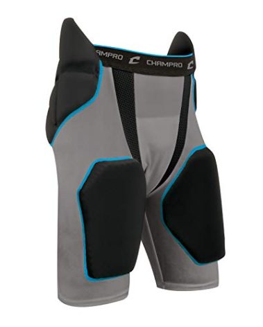 CHAMPRO Tri-Flex 5-Pad Integrated Girdle, BLACK , CHARCOAL INSET, Adult X-Large