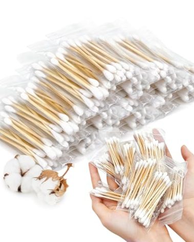 500 Pcs (50 Packs of 10) Travel Size Cotton Swabs Individually Wrapped Cotton Swabs for Ears,Double Tipped Ear Swabs,Round Tip Ear Sticks,Travel Ear Cleaning Cotton Buds for Hotel Makeup,Clean