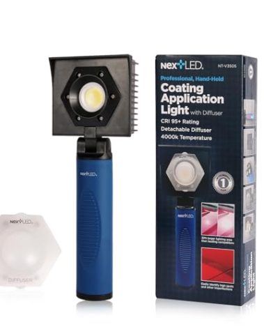 NextLED NT-V3505 Rechargeable Ceramic Coating Light, 1000 LM, CRI 95+, w/Detachable Light Diffuser, for Auto Detailing, Optimal Ceramic Car Coating, Paint correction Kit, Color Matching Tool