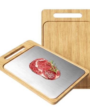 Titanium Cutting Board, Double Sided Titanium/Bamboo wood Large Chopping Boards with Juice Groove Cutting Pads for Meat, Vegetables and Fruits