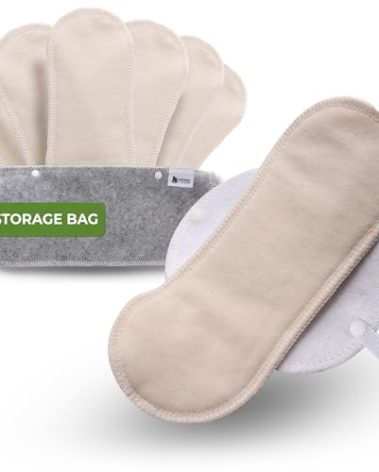 Made in EU - Ultra-Thin Reusable Panty Liners (Medium, 7-Pack) – High-Temp Washable Cloth Panty Liners for Women – Durable & Breathable Organic Cotton Keeps You Fresh & Dry for Daily Vaginal Discharge
