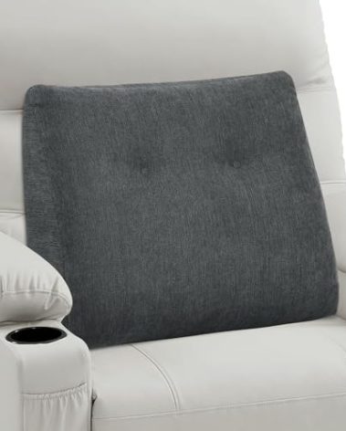TANYOO Back Support Pillow for Recliner Soft Dual Layer Lumbar Support Pillow with Memory Foam Shreds Ergonomic Orthopedic Couch Back Cushions for Elderly Lower Back Pain Relief Dark Grey