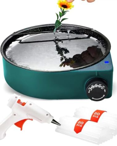 Hot Glue Melting Pot, Electric Floral Dipping Skillet Kit for Crafts with Premium 40 Glue Sticks and Mini Gun 20W for DIY Arts&Crafts