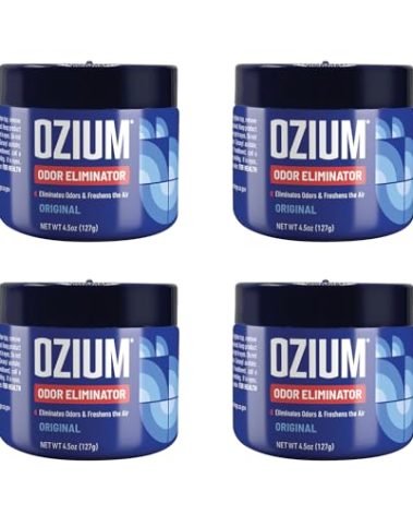 Ozium 4.5 Oz. Odor Eliminating Gel for Homes, Cars, Offices and More, Original, 4 Pack