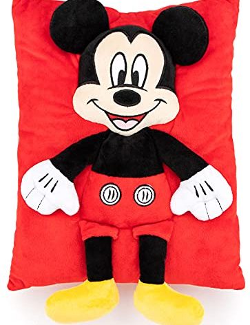 Jay Franco Disney Mickey Mouse 3D Snuggle Pillow - Super Soft – Measures 15 Inches (Official Disney Product)