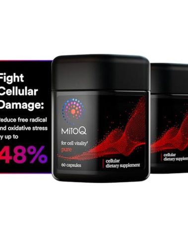 MitoQ Pure Advanced Mitochondria Supplement Superior Bioavailability to CoQ10 | Reduces Free Radical Damage for Healthy Aging, Metabolism, Heart Health, Energy, Strength & Mobility
