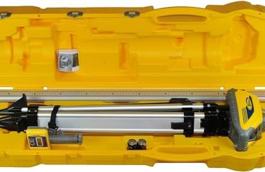Spectra Precision LL100N-2 Self Leveling Rotary Laser Kit with HR320 Receiver Tripod Entry Level - System Case - Grade Rod (Inches) ±1/8 in Accuracy, 1,150 ft Range, Rugged Jobsite Performance