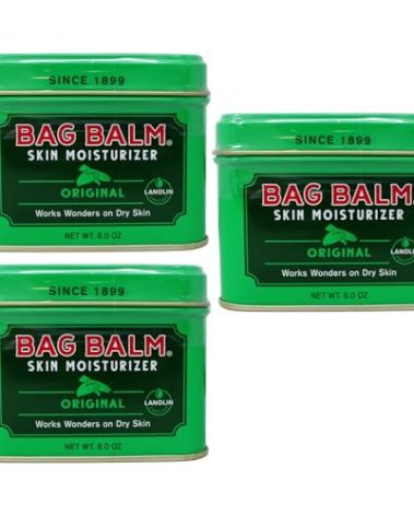 Bag Balm Vermont's Original Hand Moisturizer, Hand Balm for Dry Skin, Cracked Hands, Heels & Dry Hands Treatment, For Dogs and More Ointment, Lotion - 8oz Tin, 3 Pack