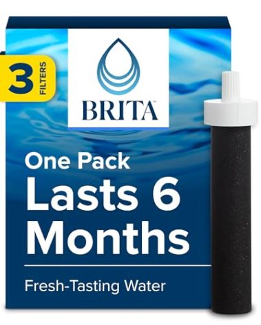 Brita Water Bottle Replacement Filters, BPA-Free, Replaces 1,800 Plastic Water Bottles a Year, Lasts Two Months or 40 Gallons, Includes 3 Filters