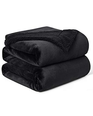 Walensee Sherpa Fleece Blanket (King Size 108”x90” Black) Plush Throw Fuzzy Super Soft Reversible Microfiber Flannel Blankets for Couch, Bed, Sofa Ultra Luxurious Warm and Cozy for All Seasons