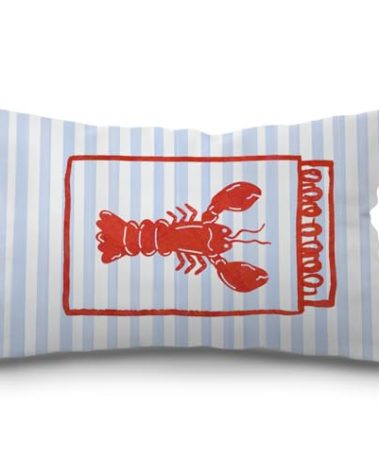 JINYO Maine Lobster Pillow Covers 12x20 inch, Preppy Coastal Decor,New England Style Decor, East Coast Beach Decor, East Coast Beach Pillow Cover, Maine Lobster, Lobster Pillow Cover