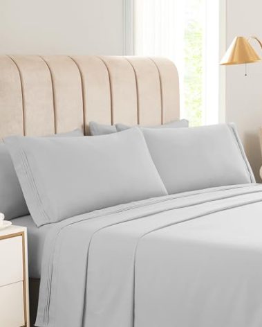 KKN Queen Sheets Set-6 Piece Bedding Sheets & Pillowcases-Luxury Hotel Bed Set for Women & Men - Deep Pockets-Soft & Cooling Sheet -Brushed Microfiber Easy Care & Wrinkle Free Sheets