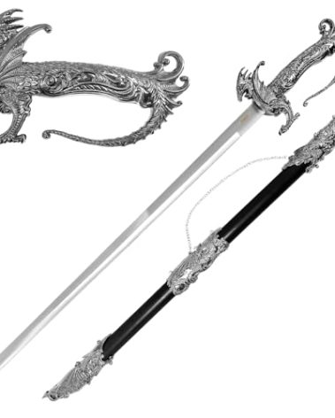 Saint George Dragon Saber - Intricately Designed Dragon Sword, Exquisite Fantasy Knight Collections for Collectors