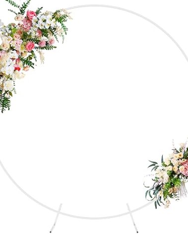 Wokceer Wedding Arch Round Backdrop Stand 7.2FT Circle Balloon Arch Frame Circle Backdrop Stand Gold Round Arch for Wedding Birthday Party Bridal Shower Anniversary Event Ceremony Decoration
