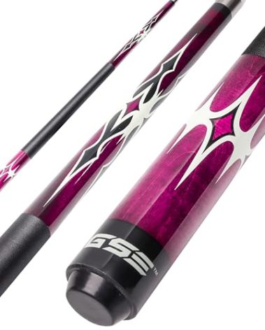 GSE Games & Sports Expert 58" 2-Piece Canadian Maple Hardwood Billiard Pool Cue Sticks for Men/Women, Great for House or Commercial/Bar Use (Purple, 18 Oz)