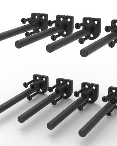 Neevolve Floating Shelf Bracket（1/4 Inch Thick 8 Pack, 6 Inch Black） Solid Steel Support, Hidden Heavy Duty Shelf Bracket, Invisible &Blind Design for Wood Shelves，Suitable for Kitchen, Study or DIY