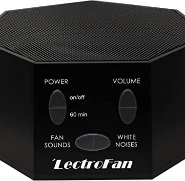 Adaptive Sound Technologies LectroFan Classic White Noise Machine - Compact Sleep Sound Machine for Bedroom, Travel, Study and More - 20 Non-Looping Fan & White Noise Variations - Black
