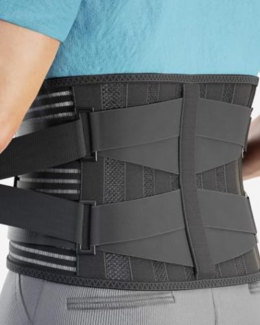 Modvel Back Brace for Lower Back Pain Women and Men – Lumbar Support Belt for Sciatica, Herniated Disc, Muscle Strain – Adjustable Breathable Work Brace with 6 Stays – Support for Posture– Size Plus