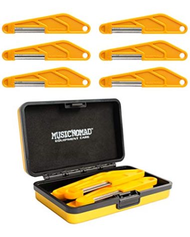 MusicNomad MN668 6 pc. Diamond Coated Electric Guitar Nut Slotting File Set - Light Strings, with Storage Case