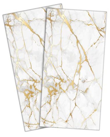 HAISUKA Gold and White Hand Towels