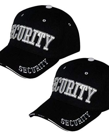 Online Best Service 2 Pack Security Hat Cap Uniform Hats,(One Size) Black
