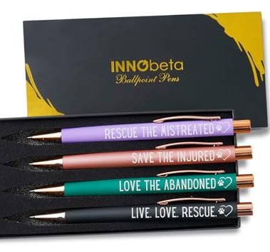 InnoBeta Vet Tech Week Appreciation Pen Set of 4, Perfect Animal & Dog Rescue Gifts for Vet Assistants, Men & Women on Birthday and Christmas