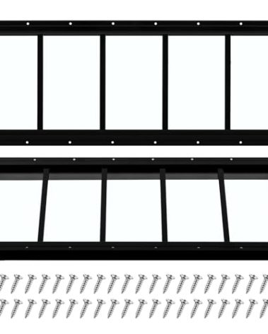 Tandefio 2 Pack 10'' X 29'' Black Basement Garage Door Flush Mount Shed Window with Tempered Glass Household Windows with Screws for Chicken Coop Sheds Barns Playhouse