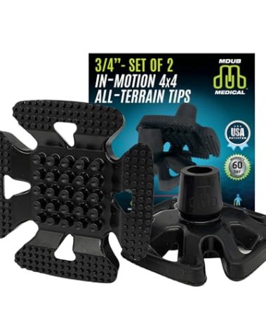 MDUB Medical All Terrain Tips - Heavy Duty Design & Sturdy Cane or Crutch Tips - Sand, Snow, Dirt, and Rain Tip - 3/4" | 2 Pack