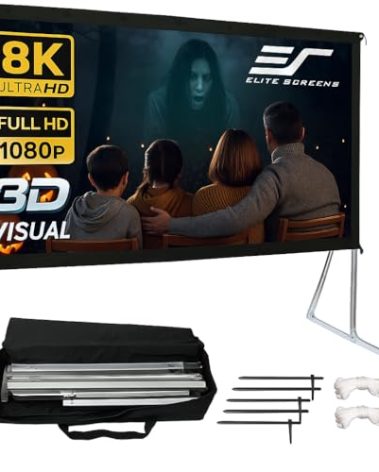 Elite Screens 120-INCH Projector Screen|Outdoor Indoor Movie Screens|16:9 Freestanding Portable Foldable ProjectionStand|Home Theater, OMS120H2