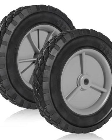 ZHIYUE TIRE 8 inch Heavy-Duty Rubber Wheels 2-Pack w/1/2 Bore, 1-1/2 Wide, 100LB Capacity - Fits Oregon 72-108, Craftsman, MTD, Radio Flyer, BBQ Carts（Gray）