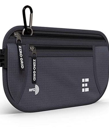 Money Belt for Secure Travel - RFID Blocking Slim Passport Holder - Hidden Waist Pouch for Cash, Credit Cards, Documents - Concealable Under Clothes, Water-Resistant Travel Belt for Men and Women