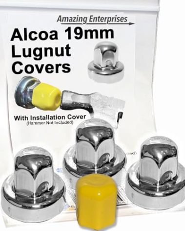 Alcoa, Lug Nut Covers, Caps (3 Pieces) Sprinter-Winnebago-Roadtrek-PleasureWay-Leisure Travel, Hide a Lug, 19mm, Stainless Steel, 000135, 000120, Set of 3 LugNuts, All Models: 2006 Through 2024