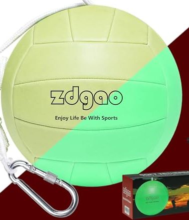 YDDS Portable Tetherball-Glow in The Dark Replacement Tether Ball with Carabiner, Ball Pump with Needle for Kids and Adults Outdoors Backyard Game
