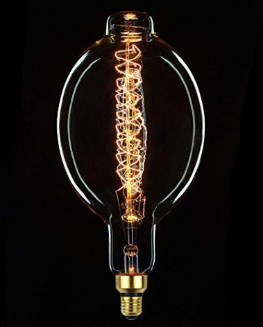 TIANFAN Giant Edison Bulb BT180 Vintage Incandescent 60W Spiral Filament 110/130V E26 Big Size Light Bulb