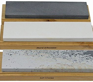 Arkansas Sharpening Stone Set - Wood Mounted 8"