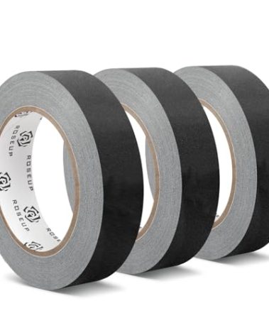 ROSEUP Gaffer Tape - 1" x 33 Yards, Black Cloth Matte, Non-Reflective, Heavy Duty, Waterproof, Easy Tear, for Photography & Filming