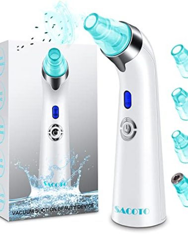 Blackhead Remover Pore Vacuum, Face Suction Pore Cleanser, 5 Suction Power Electric Blackhead Extractor Tool, 4 Probes, Blackhead Suction Remover for Women & Men