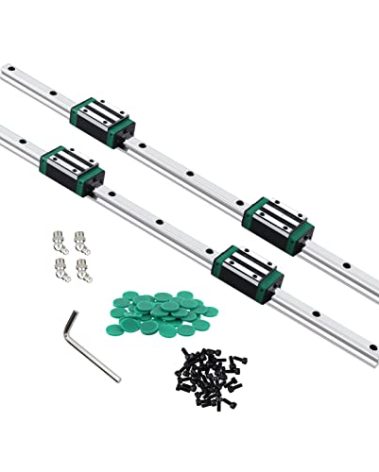 BEVDICNC Linear Guide Rail 2PCS HGR20 1200mm Linear Slide Rail 4PCS HGH20CA Carriage with Wrench, Plastic Dust Cap, Head Screw Slider Block CNC Kit for DIY CNC Routers Lathes Mills 3D Printer