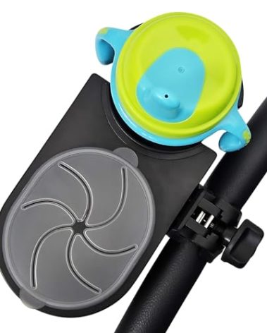 liuliuby Universal Stroller Snack Tray Attachment | Stroller Cup Holder Attachment Universal Snack Tray for Stroller Tray Attachment | Clip On Baby Stroller Accessories for Joggers, Umbrella & Wagons