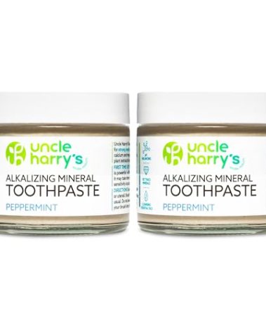 Uncle Harry's Peppermint Remineralizing Toothpaste | Natural Whitening Tooth Paste Freshens Breath & Promotes Enamel | Vegan Fluoride Free Toothpaste (2 Pack)