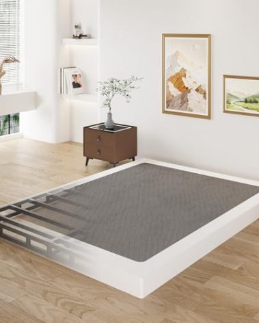 Lutown-Teen 3 Inch Queen Box Spring Low Profile, Heavy Duty Metal Box Spring for Queen Bed Base with Fabric Cover, Mattress Foundation, Noise Free, Easy Assembly