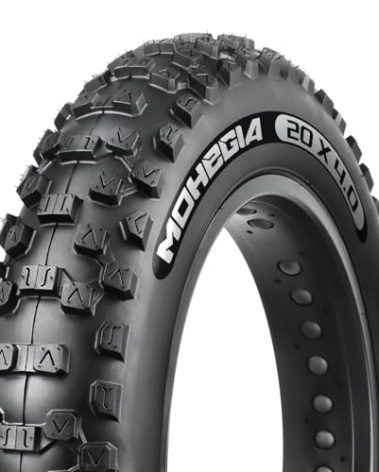 MOHEGIA Ebike Fat Tire: 20 x 4.0 Inch E-Bike Mountain Tire High-Performance and All-Terrain Folding Replacement Bicycle Tire with Offroad or Trail Riding