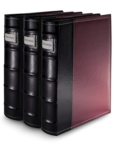Bellagio-Italia DVD Storage Binder, Classic Set - Stores DVD Cover Art - Acid-Free Sheets -3-Pack, Stores up to 144 DVDs, CDs, or Blu-Rays, Burgundy