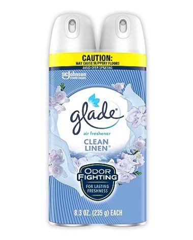 Glade Air Freshener Odor Fighting Room Spray, Clean Linen, 8.3 Oz (Pack of 2)