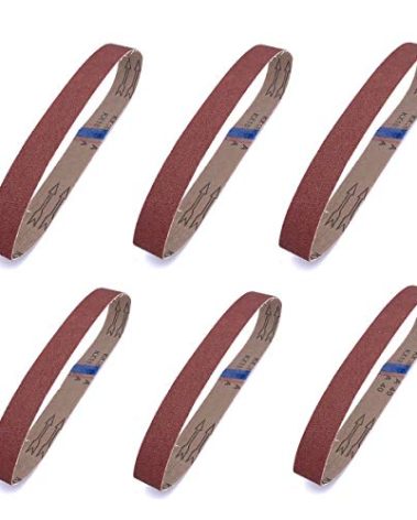 1-1/8-Inch x 21-Inch Sanding Belt,Aluminum Oxide Abrasive Sandpaper for Makita Sander 9030 & 9031, 3 Each of 40 80 120 150 240 400 Grits,18-Pack