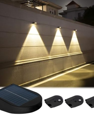 Mrzxy Solar Wall Lights Outdoor Waterproof Dusk to Dawn LED Down Light for Number, Fence, Outside, Garage, Mailbox, Landscape Lighting(Warm White, 4 Pack)