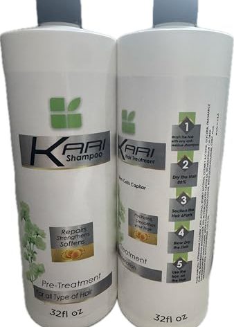 Kari Stem Cells Hair Surgery 32oz Hair Treatment professional results 1 liter + shampoo Cirugia Capilar de celulas madres kERA fRUIT Blowout for Frizzy, Dry, or Damaged Hair | Smooth, Silky Results