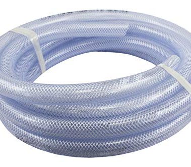 Duda Energy HPpvc050-100ft 100' x 1/2" ID High Pressure Braided Clear Flexible PVC Tubing Heavy Duty UV Chemical Resistant Vinyl Hose Water Oil