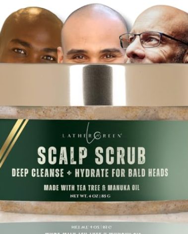LATHER GREEN - Scalp Scrub - Deep Cleanse and Hydrate for Bald Heads, 4 oz