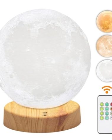 Light Therapy Lamp 10000 Lux, Happy Sunlight Lamps UV-Free with 3 Color Temperatures, Adjustable Brightness,Timer & Memory Function, Sun Lamp, Full Spectrum Light for Home, Office (Happy Moon Lamp)
